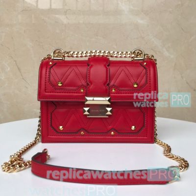High Quality Replica Michael Kors Red Leather Strap Ladies Handbag